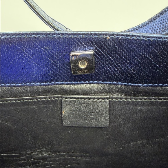 Vintage Gucci Metallic Python Blue Shoulder Bag - Picture 13 of 15
